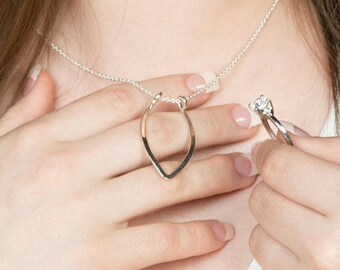 Leaf Pendant Necklace, Wire Wrapped Argentium Sterling Silver or Gold Filled