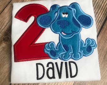 Blues Clues Birthday Shirt, Personlized Dog Shirt, Numbers 1-9