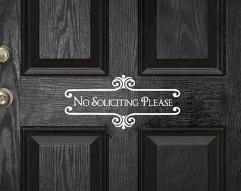 No Solicitation Sign Front Door Sign No Soliciting Sign No Soliciting Door Sign No Soliciting Decal No Soliciting Sticker Doorbell Sign