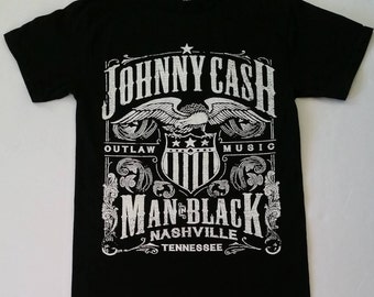New † JOHNNY CASH† - Eagle - Man In Black - BLACK - Unisex- Adult - T-Shirt Sizes S-2XL