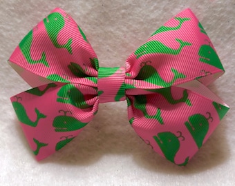Girly Preppy Whale Bow