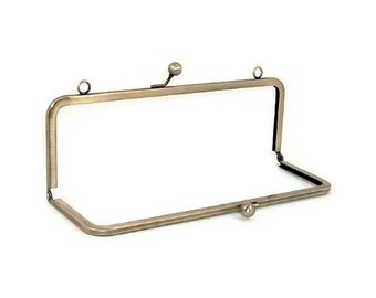 10 X 3.5 Inch Antique Brass Purse Frame With Loops FREE US SHIPPING