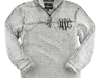 Monogrammed Sherpa - Sherpa Pullover, Monogram Sweatshirt, Monogrammed Sweater