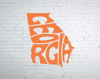 Digital Georgia Word Art, Georgia jpg, png, eps, svg, dxf, Georgia logo design, Georgia word in map shape, Georgia graphic lettering decor