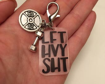 LFT HVY SHT Keychain | Shrinky Dink Keychain | Hand Lettered
