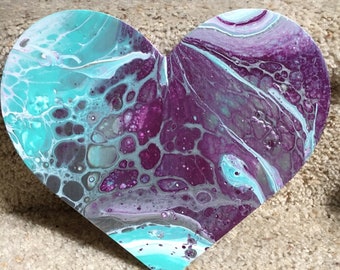 Acrylic Abstract Painting, Dirty Pouring, Flipcup Art