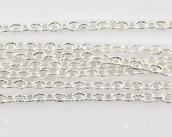5 meters of 3mm x 2 mm fca003 silver metal chains