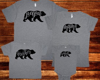 Mama Bear Shirt - Mommy and Me Matching Shirts for the Whole Family T Shirts - Brother Sister Baby Shirts Mom Matching TShirts - Gift Bear
