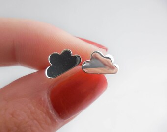 925 Sterling Silver Cloud Stud Earrings, Cloud Studs, Cloud Earrings, Cloud Jewelry, Raindrop Jewelry, Heaven Studs, Heaven Jewelry, Heaven