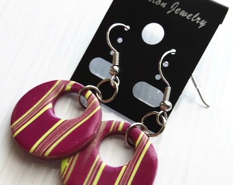 Stripes - handmade polymer clay earrings