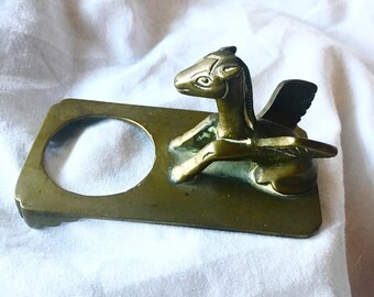 Chinese Brass Pegasus Winged Horse Holder