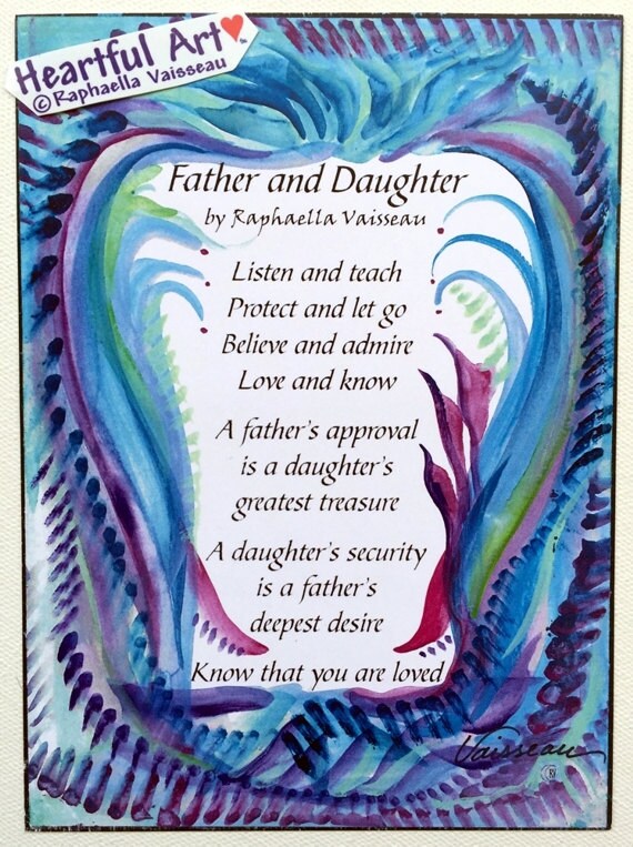 FATHER DAUGHTER Original POEM Inspirational Quote Family Home