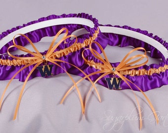 University of Washington Huskies Wedding Garter Set
