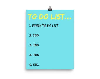 Funny to do list | Etsy