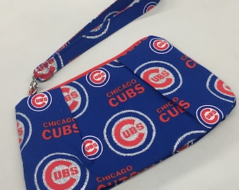 Chicago Cubs Double Pleated Wristlet_Glitter Print