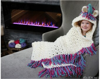 Unicorn blanket Crochet Pattern - Crochet Pattern for Unicorn Costume - Bulky & Quick Unicorn Crochet PATTERN by MJ's Off The Hook Designs