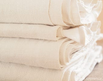 Antique French heavy linen table cloth with 'grapevine'