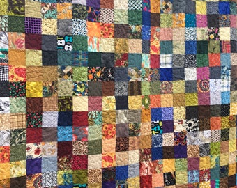 Fall Colors Queen Patchwork Quilts - Country Quilts - Utility Quilts- Quilts for Queen Bed - 11