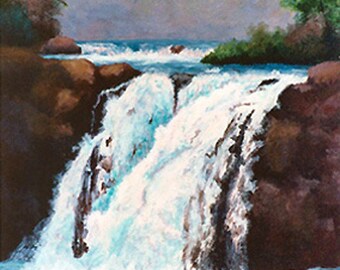 Fresh Waterfalls Original Painting
