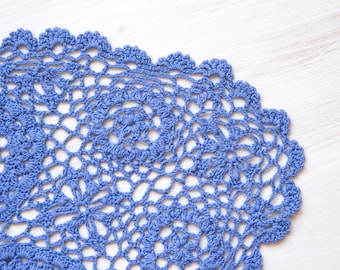 Lavender oval Crochet Doily hand dyed vintage Doily
