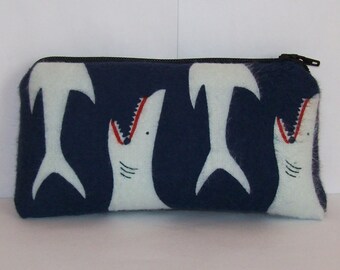 Pipe Pouch, Sharks Pipe Bag, Pipe Case, Padded Pouch, Pipe Cozy, Small Pouch, Stoner Gift, Shark Pouch, Ocean Animal, 420 Bag - 5.5" SMALL
