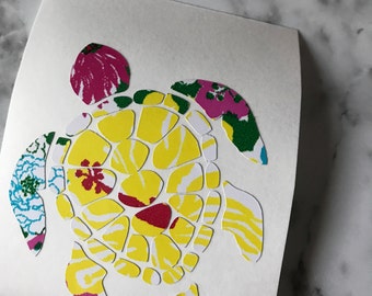 sea turtle lilly inspired patterns sticker for yeti car truck