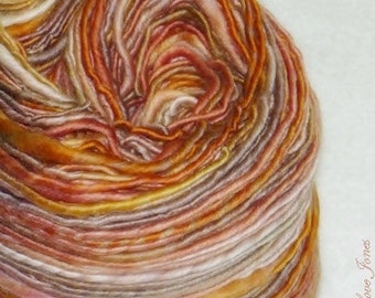 Bunny Hop - 190 yds - Thick and Thin - Single Ply - Handspun - Art Yarn - Knitting - Crochet - Weaving - Mixed Media - Fiber Arts - Textiles