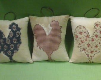 Set of 3 Primitive Christmas Ornaments