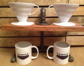 Black Steel Coffee Pourover Stand (Double - Hario V60 & Kalita Drippers)