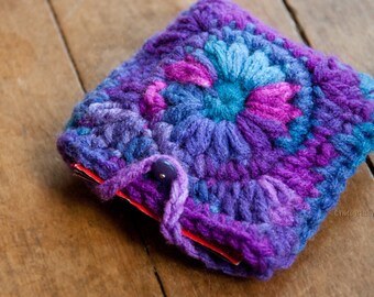 tea bag wallet, tea bag tote, tea bag pouch, colorful tea pouch