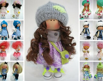 Textile Doll Handmade Doll Fabric Doll Nursery Doll Interior Doll Art Doll Cloth Doll Soft Doll Purple Doll Baby Doll Rag Doll by Ksenia