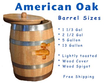 American Oak Barrels for Wine, Vinegar, Kombucha, Ginger Beer
