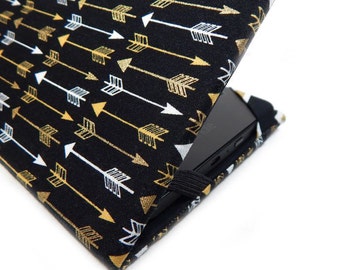 Kindle Cover - Luxe Arrows - hardcover eReader case - Kindle Paperwhite cover - Kindle Touch - tech accessory black and gold arrow print