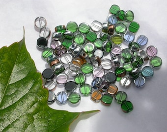 set of 24 glass beads silver