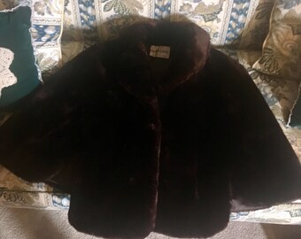 1960’s Vintage Dark Brown Authentic Mink Fur Cape Small