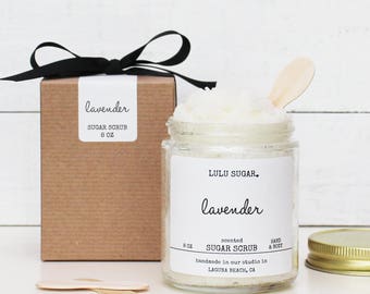 Lavender Sugar Scrub 8oz - All Natural - Vegan | Sugar Scrub Gift | Gift For Her | Gift For Mom | Gift for Friend | Wholesale Sugar Scrub
