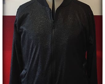 Bomber black glitter