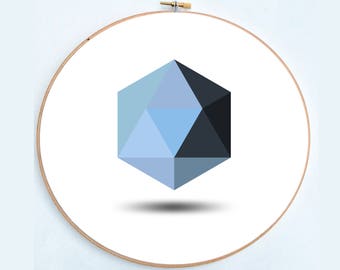 Blue hexagon (cross stitch pattern)