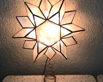 Vintage double sided electrified Christmas tree topper