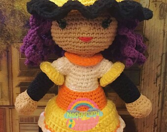 Camilla the Candy Corn Witch Halloween Doll - Amigurumi Crochet Pattern