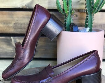 Vintage 70's Bally Chunky heel loafer