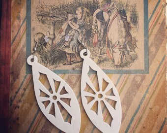 White and Wonderful Wooden Earrings
