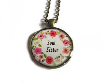 SOUL SISTER NECKLACE - Best friends necklace - Best friend gift - Best friend pendant - Sister necklace