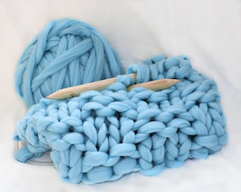 DIY KIT for chunky knit blanket ,Kit for super chunky blanket, Knitting Kit, Make your own chunky blanket, chunky blanket, KIT, chunky knits