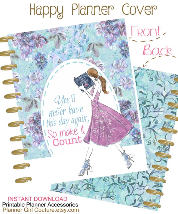 items similar to planner girl fashion happy planner cover printable