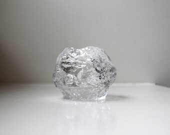 Vintage Kosta Boda Glass Snowball Votive Candle Holder 1970's Sweden Ann Warff Mid Century Modern Tea Light