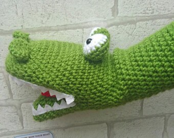 Crochet Crocodile Hand Puppet , crocodile puppet, children's hand puppet, crocodile toy