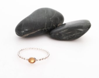 Citrine Ring, Citrine Jewelry, Citrine, November Birthstone, Birthstone Ring, Stacking Ring, Sterling Silver Ring, Sterling Silver