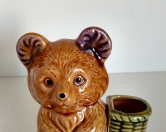Vintage Norleans Japan Bear toothpick holder