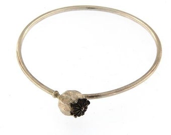 sterling silver poppy bangle